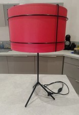 lampe salon design rouge cordon 120cm + ampoule