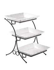 Porcelain Baking Set with Stand Tiered Serving Stand 3 Tier Buffet Server with 