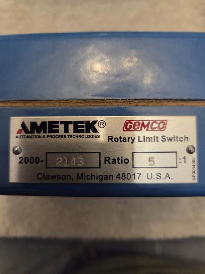 Interruptor de límite giratorio Ametek Gemco 2000 2243 relación 5 Foto 2 de 4