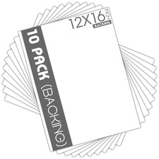 Mat Board Center, 10 Pack 12x16 White Backing Boards, Cardboard for Arts, Pri...