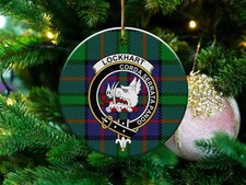 Lockhart Clan Scottish Tartan Crest Ceramic Ornament