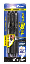 Pilot FriXion Erasable Retractable Ball Clicker Gel Pen Fine Point .7mm 3 Pack