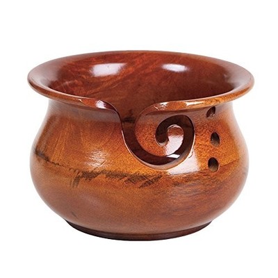 Yarn Bowl (Dark Brown Mango Wood)