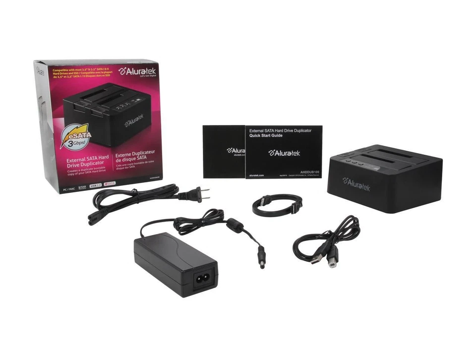 Aluratek External SATA Hard Drive Cloner Model AHDUB100 - Image 2 of 4