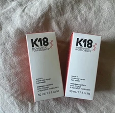 TWO K18 Biomimetic Hairscience Leave-in Molecular Repair Hair Mask 50ml NEW Auth