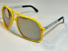Vintage NOS Norski Aviator Sunglasses Yellow Gray Lenses Made in France Unisex