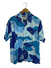 A BATHING APE Short Sleeve Shirts blue XL