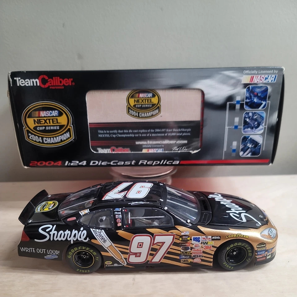 1/24 Nascar Kurt Busch Sharpie Nextel Cup Champ Car Team Calibre Como Nuevo Con Caja Foto 4 de 4