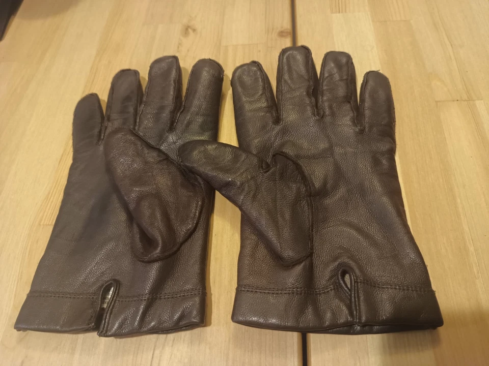 Guantes grandes para dama con forro de cuero de cabra 100 % cachemir Foto 3 de 4