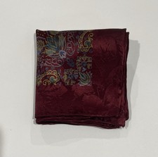 Handkerchief Men Vintage Red Silk Art Paisley Floral Suit Pocket Square 15  