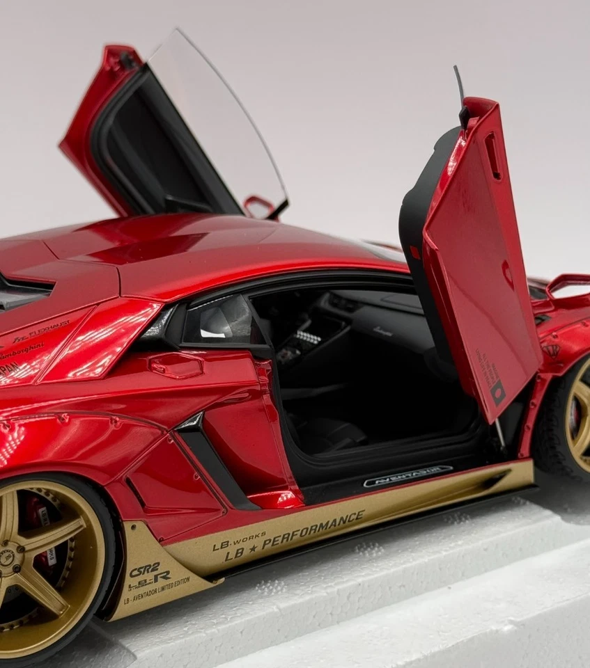 Open Box-Read Below, AutoArt Lamborghini Aventador LB 1:18 Model Car Red 79182 - Image 4 of 4