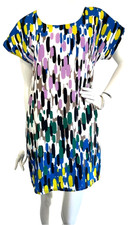 Meriam Cecilia Dot Dress Size Small Short Sleeve Sheath Lined Roundneck EUC