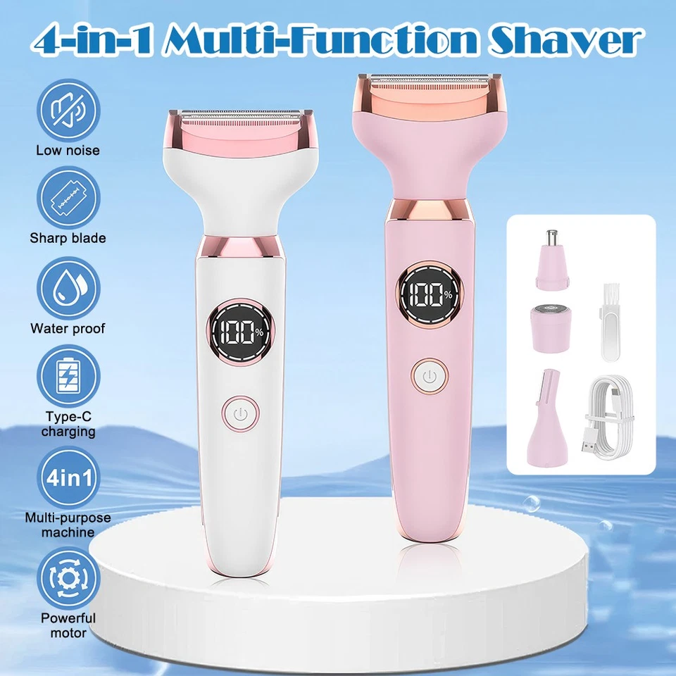 Women's Body Trimmer Painless Shaver Leg Face Hair Removal Wet and Dry Razor - image 2 of 4