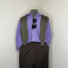 Purple Preppy Button Down Work Dress Shirt Size Large