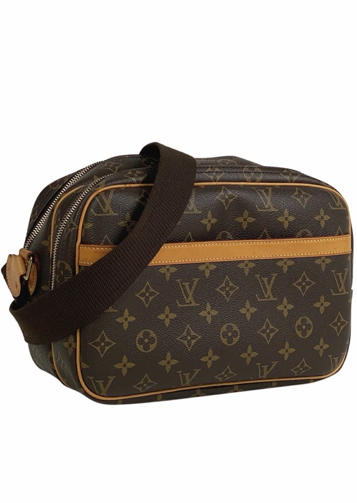Vuitton — Louis Vuitton Reporter Shoulder Bag Brown Canvas