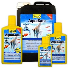 TETRA AQUASAFE 100ML 250ML 500ML 5L 5 LITRE FISH TANK TAP SAFE WATER CONDITIONER
