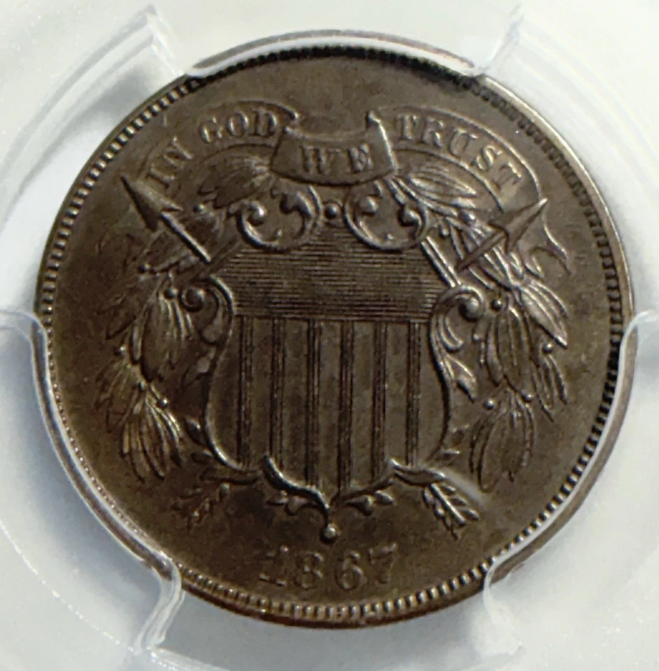 1867 Proof Two Cent Piece - PCGS PR63BN - 625 Minted - Image 2 of 4