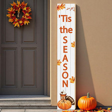 Fall Porch Decor Outdoor Autumn Thanksgiving Wooden Porch Sign 46.8 Inch