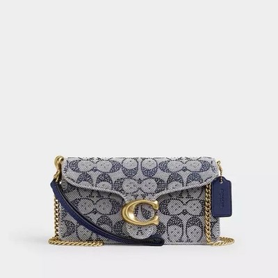 Coach Blue Crystal Tabby Bag 19   Signature Jacquard RARE Ramadan Edition