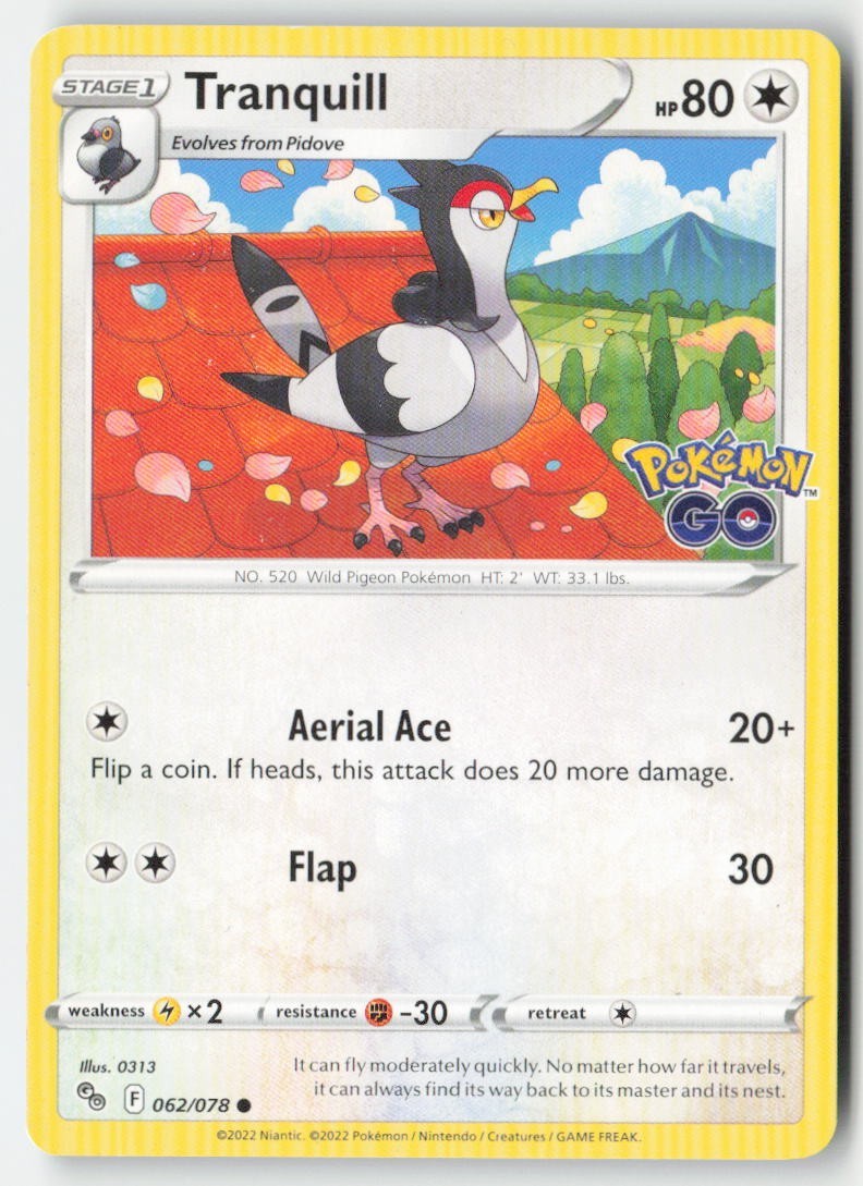 Tranquill 062/78 Common MP Regular - Pokémon GO