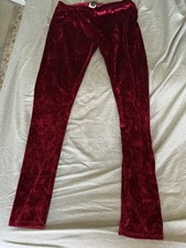 Red crushed velvet leggings NWT size small