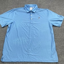 PUMA X Ptc Jacquard Short Sleeve Polo Shirt Mens XL Blue Palm Tree Crew