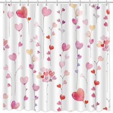 Valentines Day Shower Curtain Valentines Day Bathroom Decor Set Falling Color...