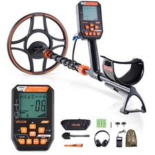 Waterproof Metal Detector 12" Professional LCD Gold Finder for Adults IP68