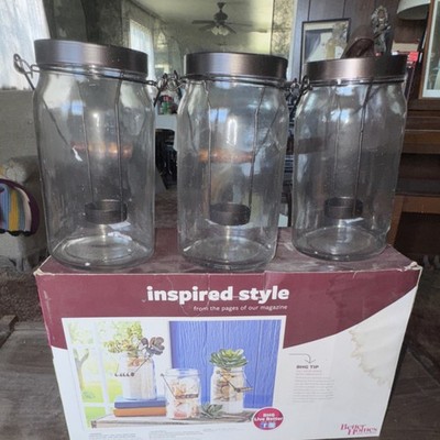 Better Homes & Gardens Hanging Mason Jar Glass Tea Light Candle Holder Set