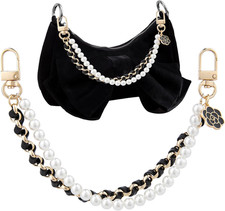 Pearl Purse Chains, Gold Metal Double Chain Bag Charm, Bag Straps Short Handle