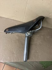 Ancienne selle BROOKS Professionnel en cuir pour vélo  de course Peugeot Vintage