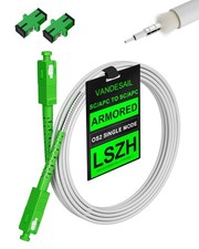 15M 49ft SC/APC to SC/APC Armored Fiber Patch Cable, Simplex, Single Mode, Wht