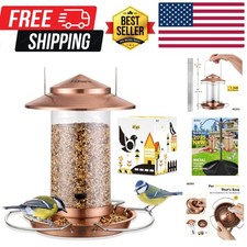 Bird Feeder Metal Squirrel Chew-Proof Bird Feeders for Outdoors Hanging Outsi...
