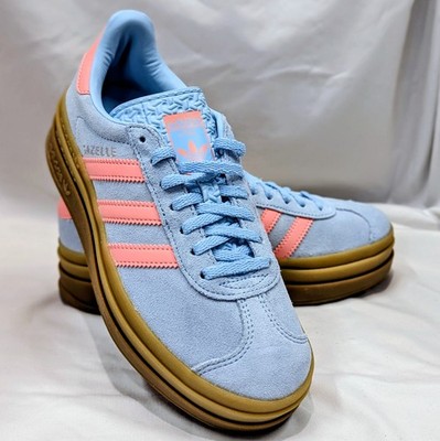Adidas Gazelle Bold J Women's Fashion Sneakers Shoes JI3384 Blue Orange Size 5