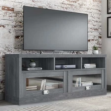 Techni Mobili TV Stand For TVs Up To 75" Media Console Cabinet With Glass Doors