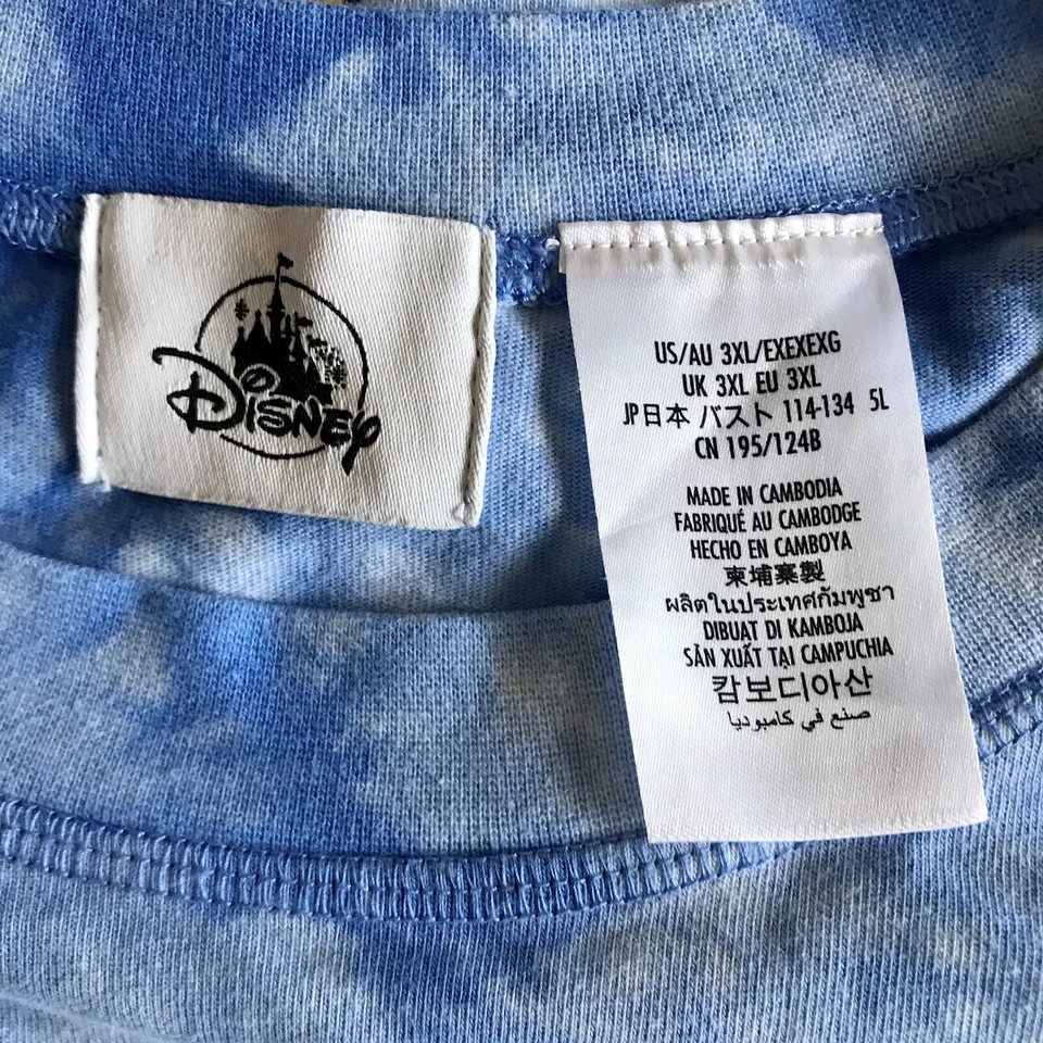 Disney Disneyland Mickey And Friends Celebration Blue Tie Dye Spirit Jersey 3XL - Image 3 of 4