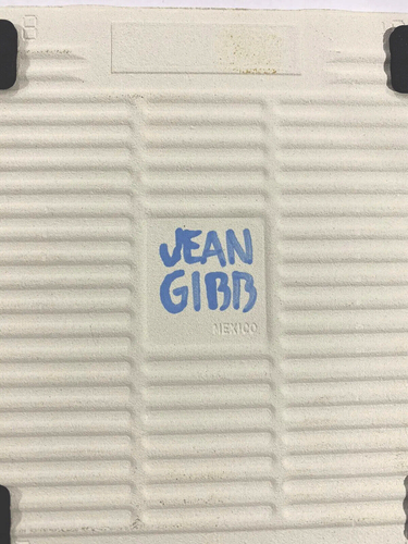Jean Gibb Handpainted Kitty Cat Ceramic Tile Trivet Artist Signed - Picture 3 of 3