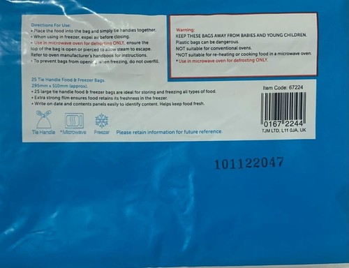25 bolsas de alimentos con asa de amarre bolsas de congelador grandes 295x510 mm bolsas de alimentos y congelador asa - Imagen 3 de 3