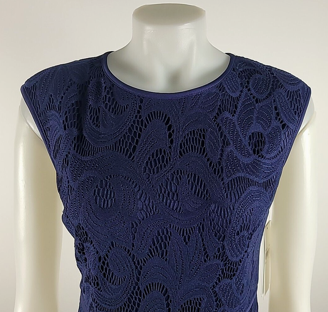 NWT - Wisp Stitch Fix LEEAH Lace Knit Dress Navy Blue Sz 6P