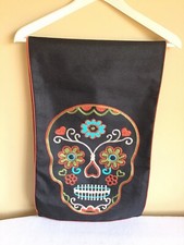 Day Of The Dead Holiday Multicolor Embroidered Sugar Skull Table Runner 70" Long