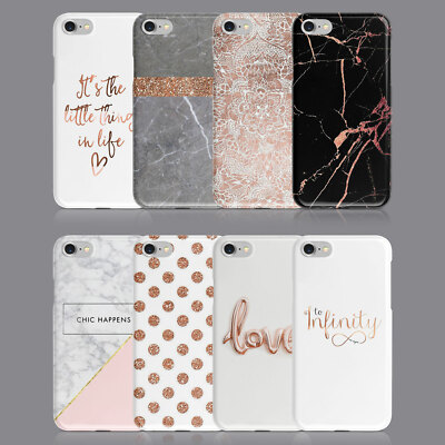 ROSE GOLD GLITTER MARBLE PHONE CASE FOR IPHONE XS XR SAMSUNG S8 S9 PLUS 