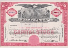 1950's Earlier Pan American World Airways Stock Certificate Airline AM