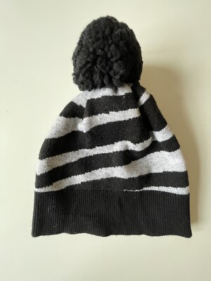 PAUL SMITH UNISEX MERINO WOOL BLACK WHITE BEANIE