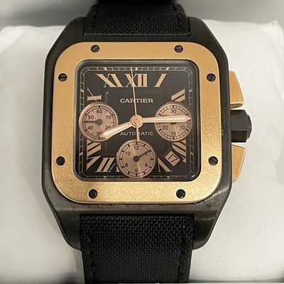 CARTIER SANTOS 100 XL CHRONOGRAPH TITANIUM ROSE GOLD ref: W2020004
