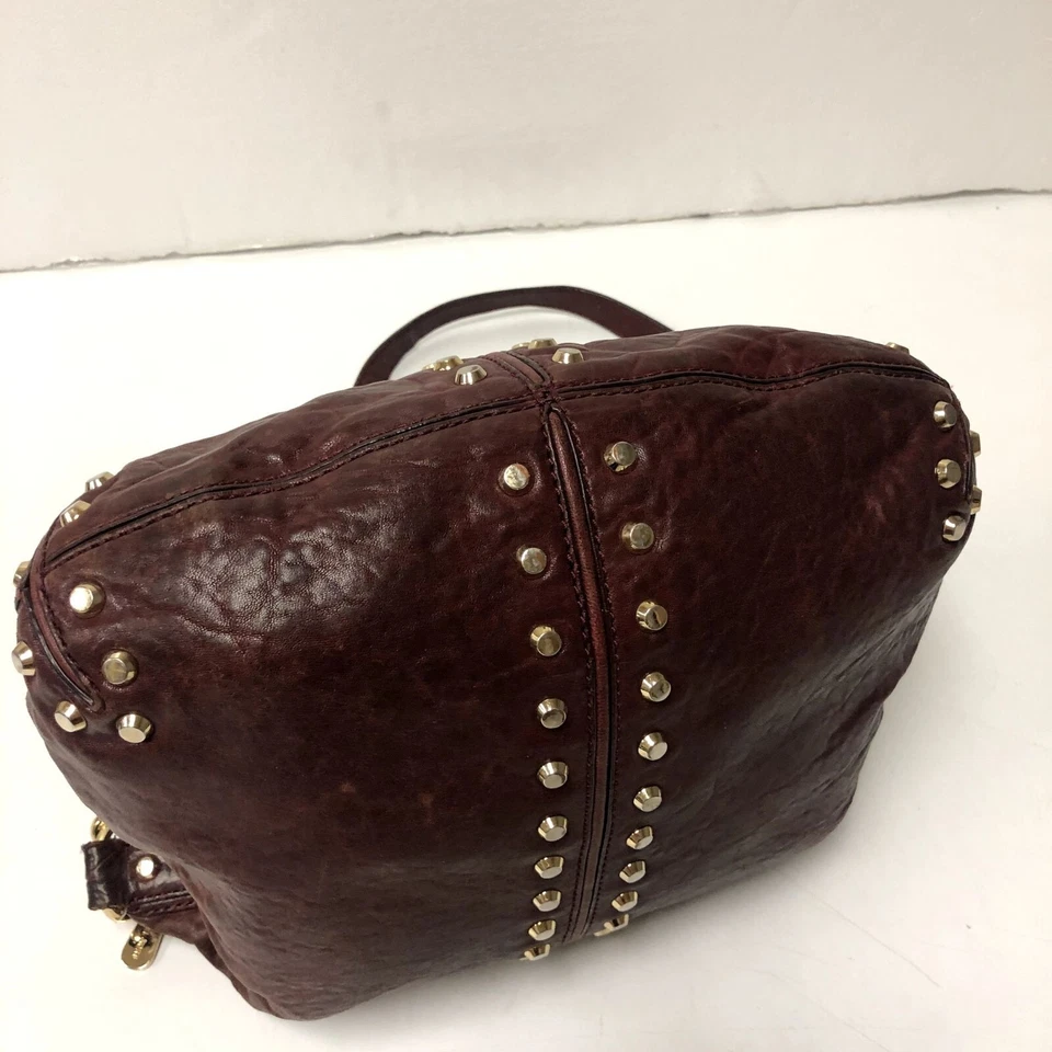 Bolsa de ombro Michael Kors UPTOWN ASTOR dourada cravejada Hobo bolsa MAROON - Imagem 4 de 4