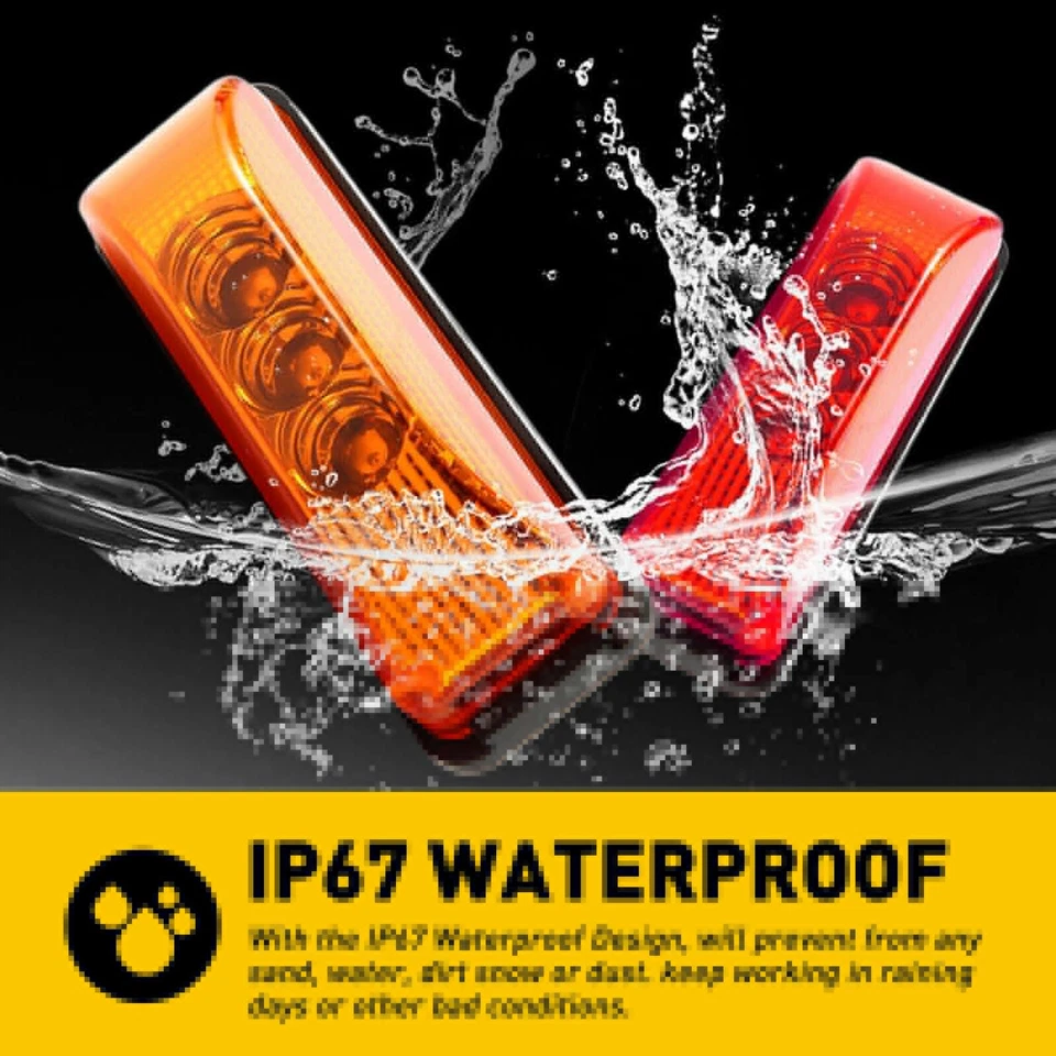 2-20pcs 3-LED Side Marker Lights RV Truck Trailer Clearance Light Waterproof US - Image 3 of 4
