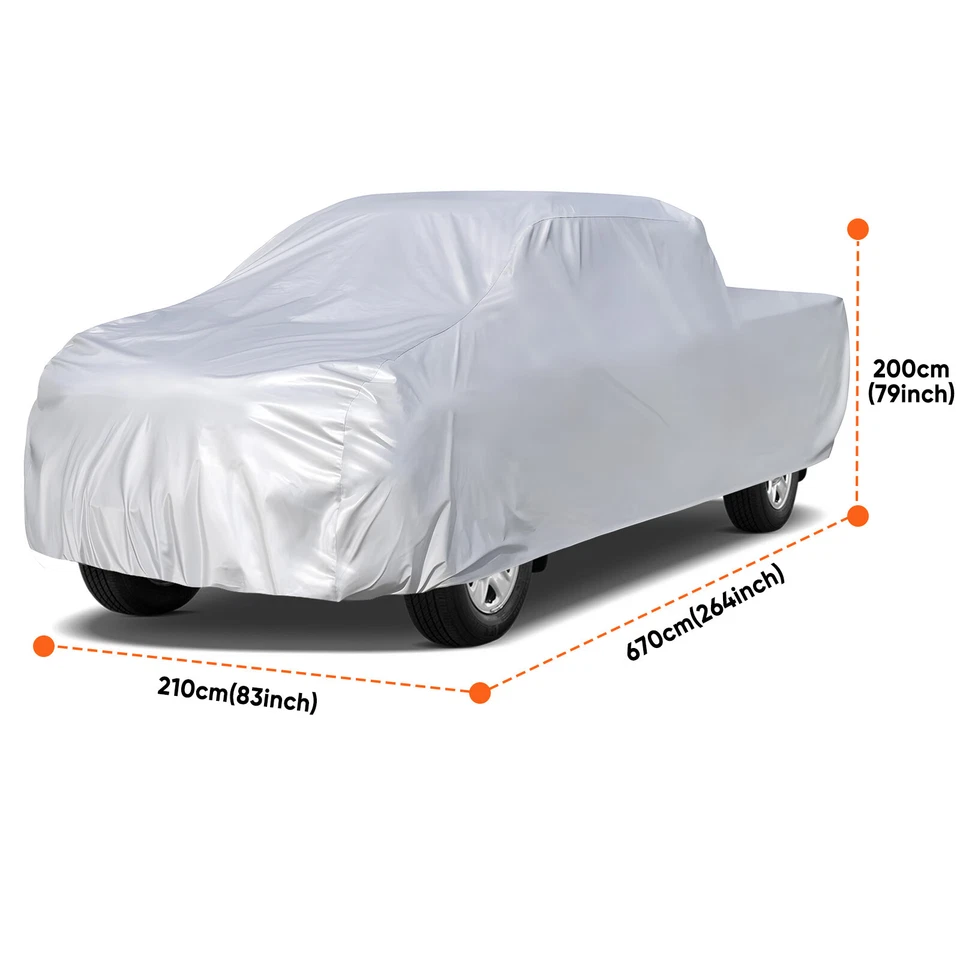 Full Pickup Truck Cover Outdoor UV Rain Heat Resistant For Chevrolet Silverado E - Image 2 of 4