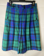 Collectible Gold by Giorgio Sant Angelo 100 Wool Plaid Shorts Size 6 Vintage
