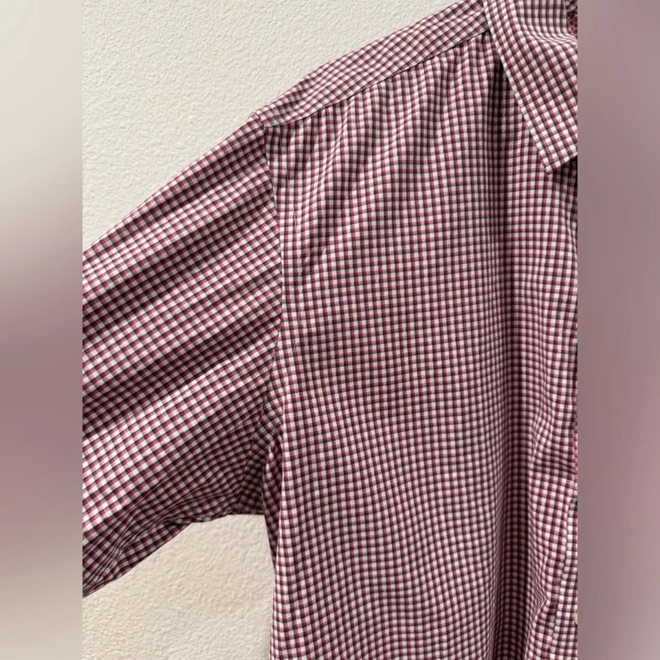 Camisa de vestir Egara a cuadros roja blanca negra con botones delanteros y cuello talla XL Foto 2 de 4