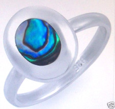 Genuine Abalone Ring - SS - Size 8.5 NEW 